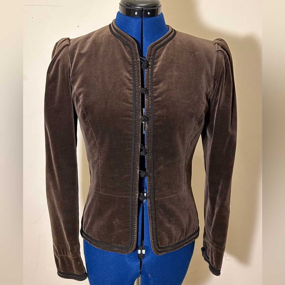 Vintage Ellen Tracy Elegant Brown Velvet fitted Jacket